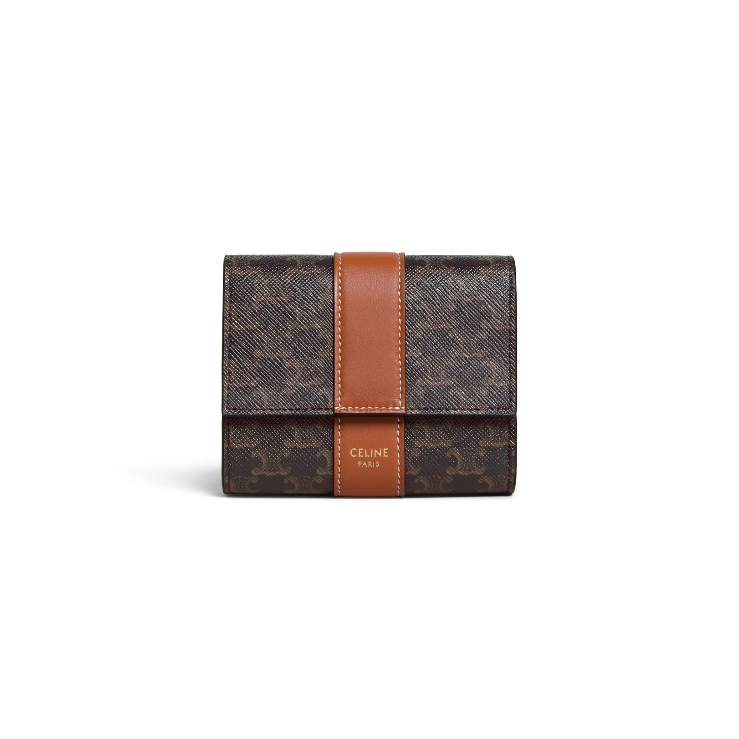 CELINE SMALL TRIFOLD WALLET IN TRIOMPHE CANVAS 0D572BZ9.04LU (10*9*2.5cm)